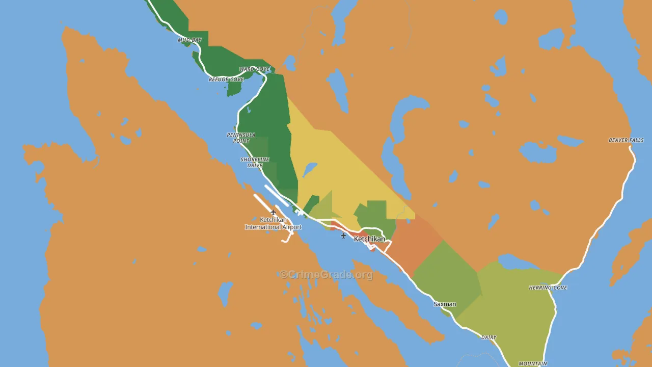Ketchikan, AK Map of Vandalism Rates