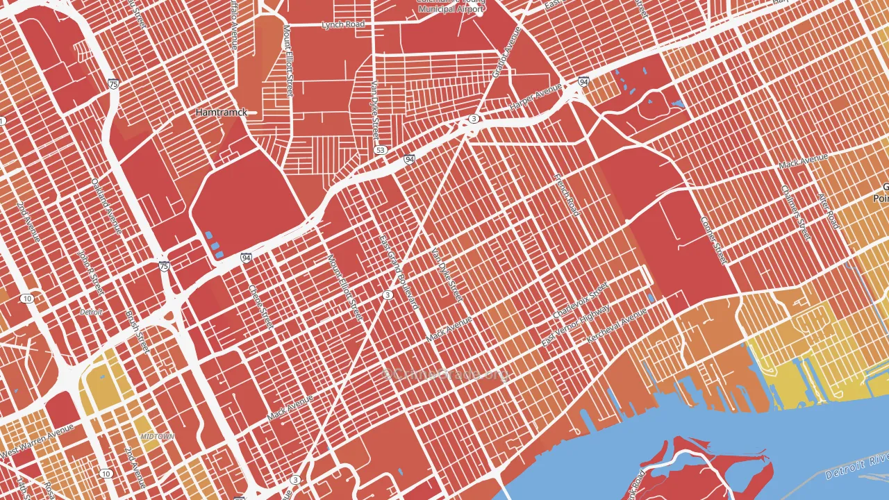 Kettering-Butzel, Detroit, MI Map of Vandalism Rates