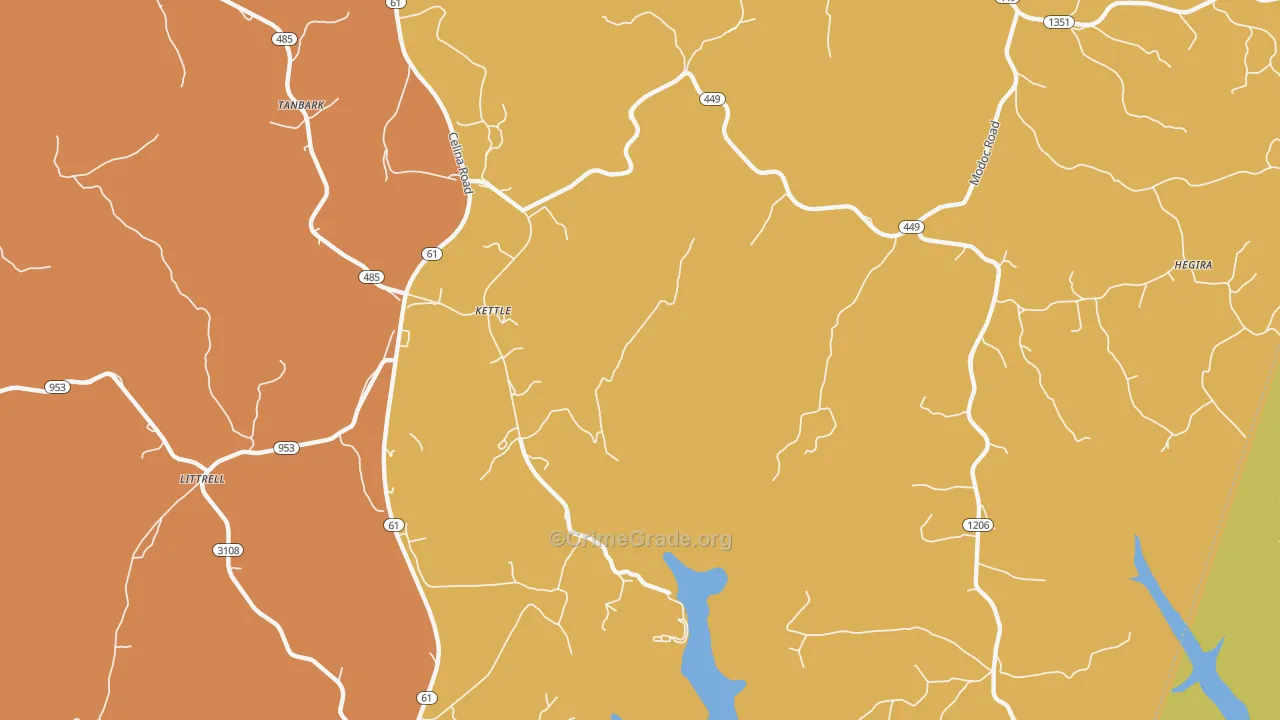 Kettle, KY Map of Vandalism Rates