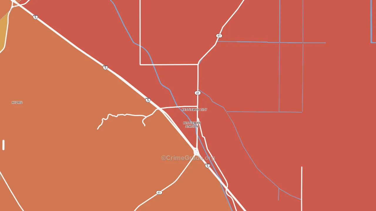 Kettleman City, CA Map of Vandalism Rates