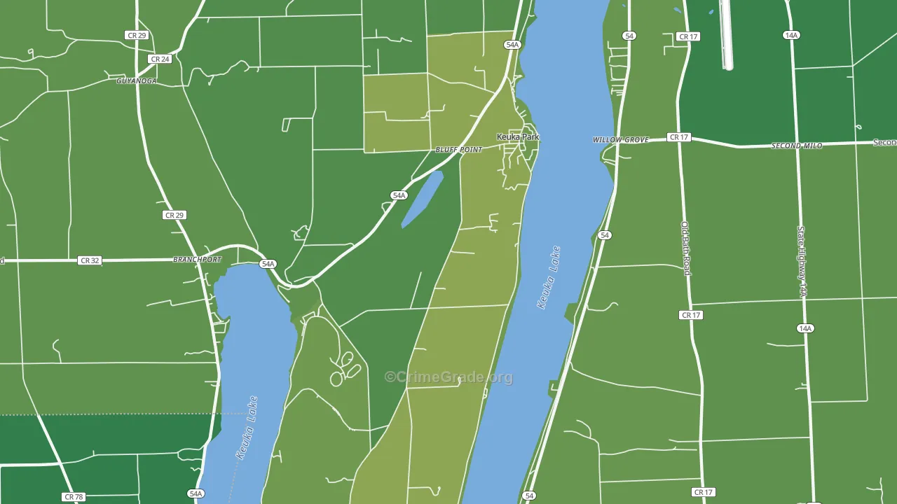 Keuka Park, NY Map of Vandalism Rates