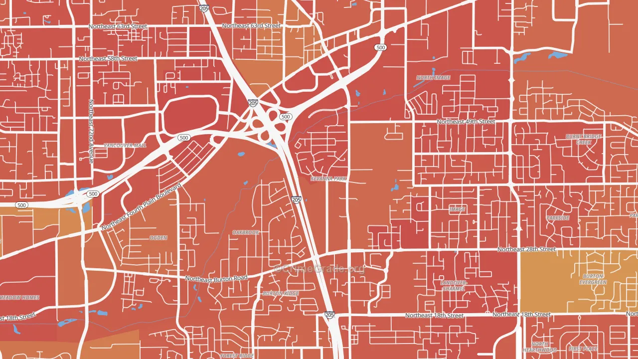 Kevanna Park, Vancouver, WA Map of Vandalism Rates