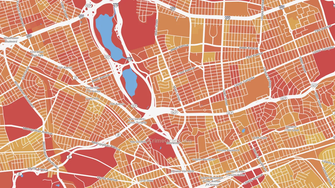 Kew Ggardens, Queens, NY Map of Vandalism Rates