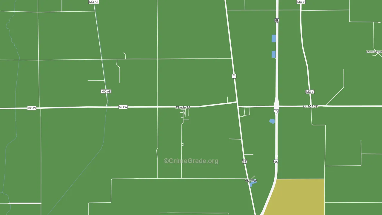Kewanee, MO Map of Vandalism Rates