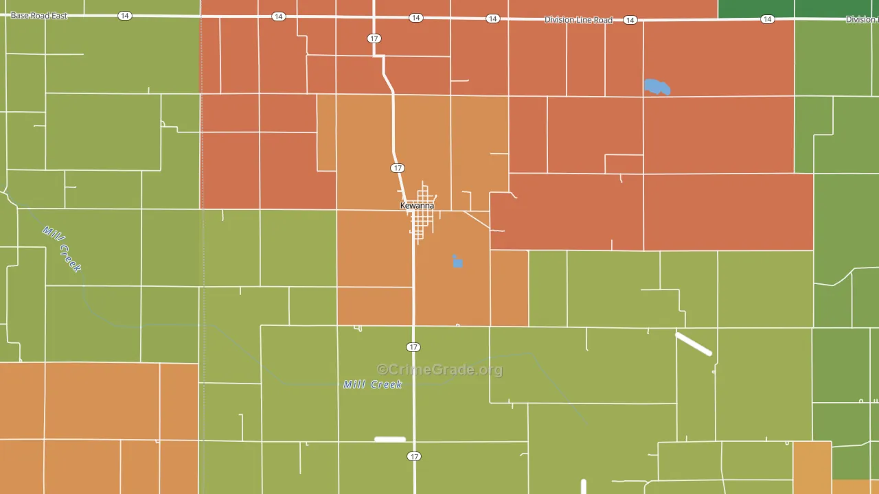 Kewanna, IN Map of Vandalism Rates