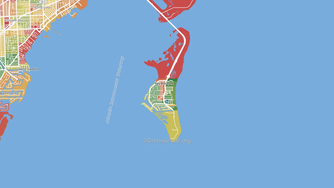 Key Biscayne, FL Map of Vandalism Rates