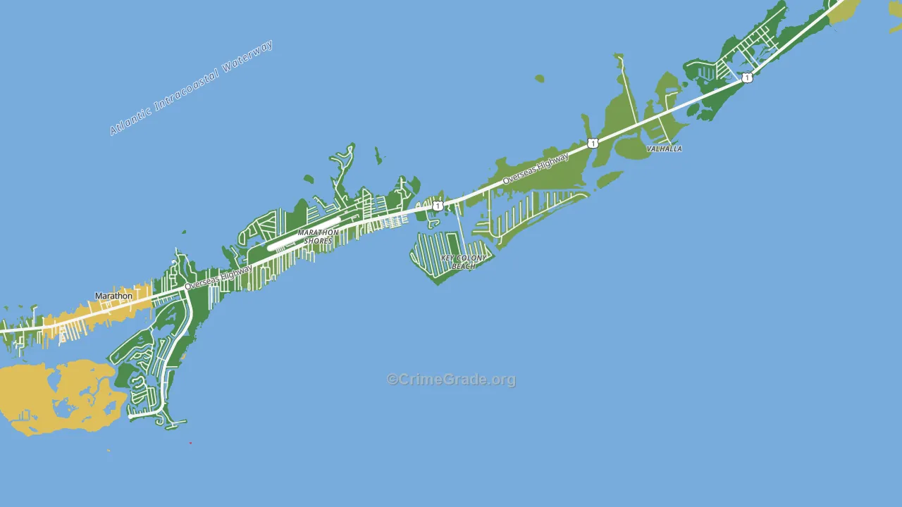 Key Colony Beach, FL Map of Vandalism Rates