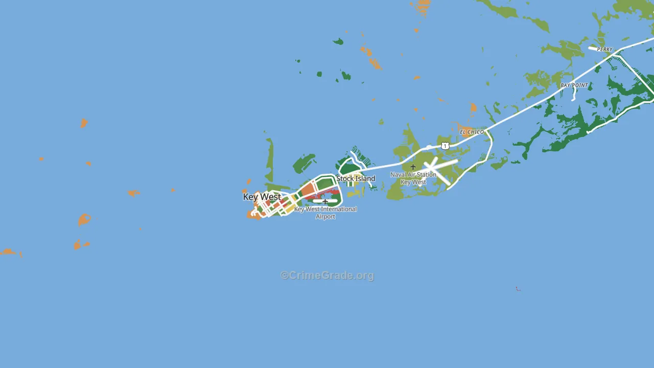 Key West, FL Map of Vandalism Rates