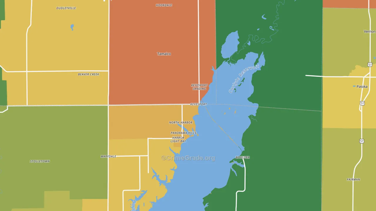 Keyesport, IL Map of Vandalism Rates