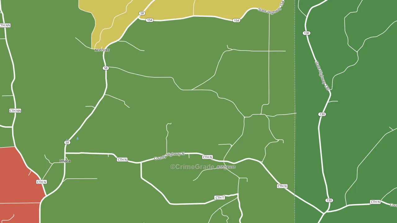 Keyesville, WI Map of Vandalism Rates