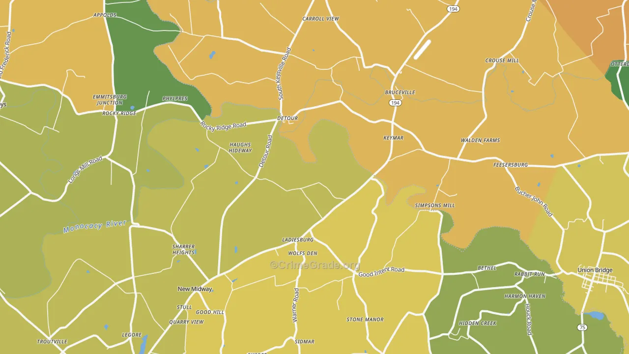 Keymar, MD Map of Vandalism Rates