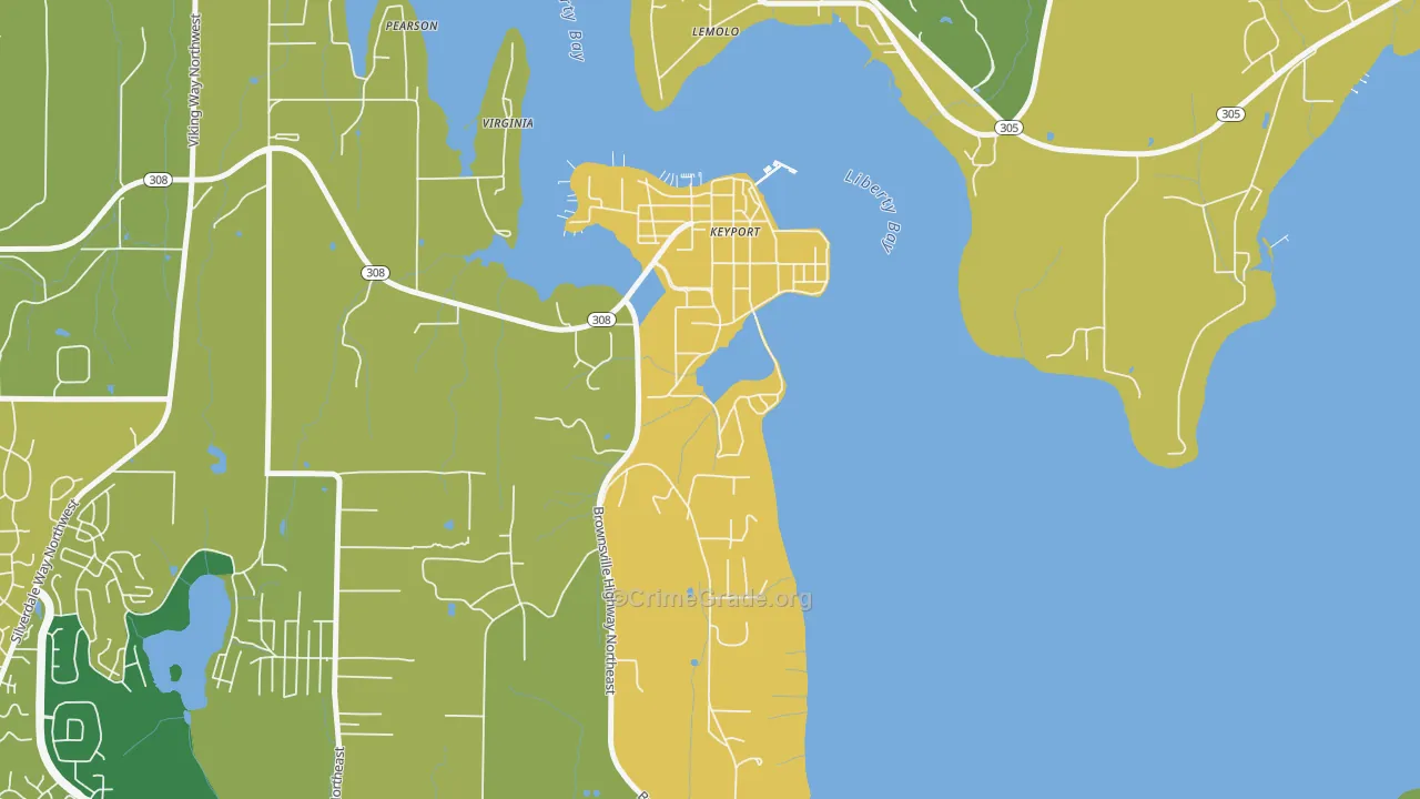 Keyport, WA Map of Vandalism Rates