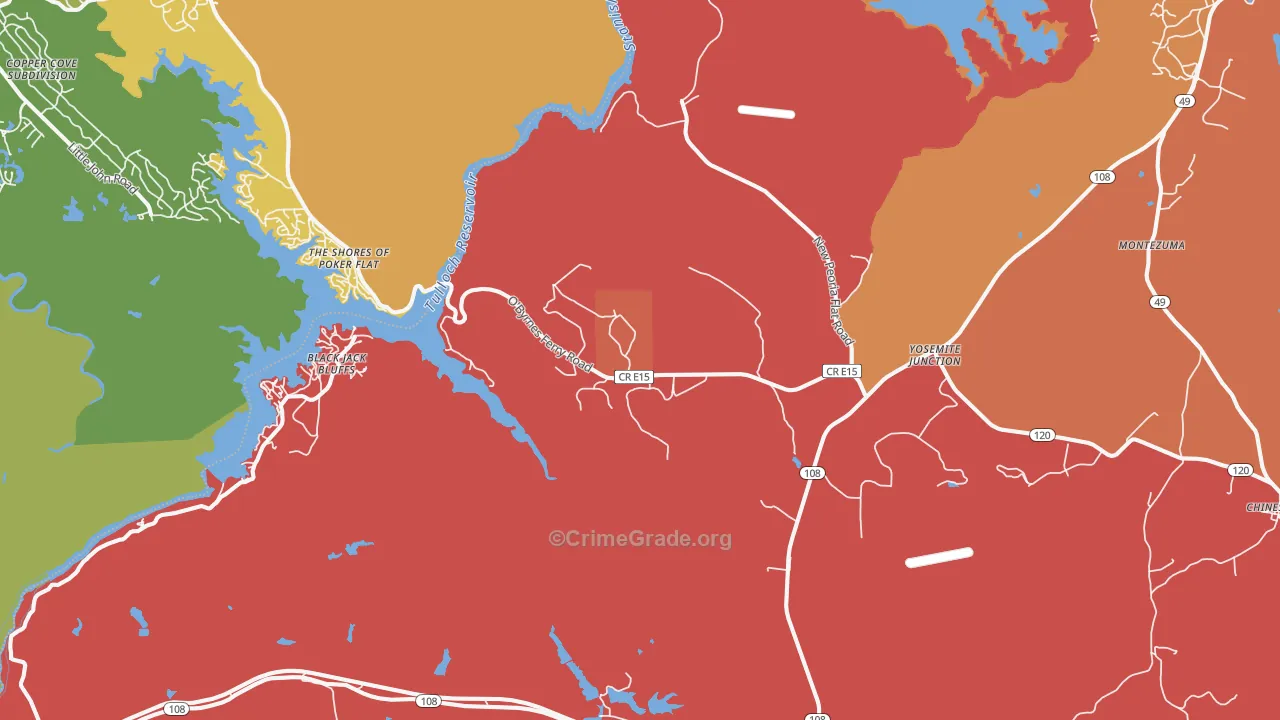 Keystone, CA Map of Vandalism Rates