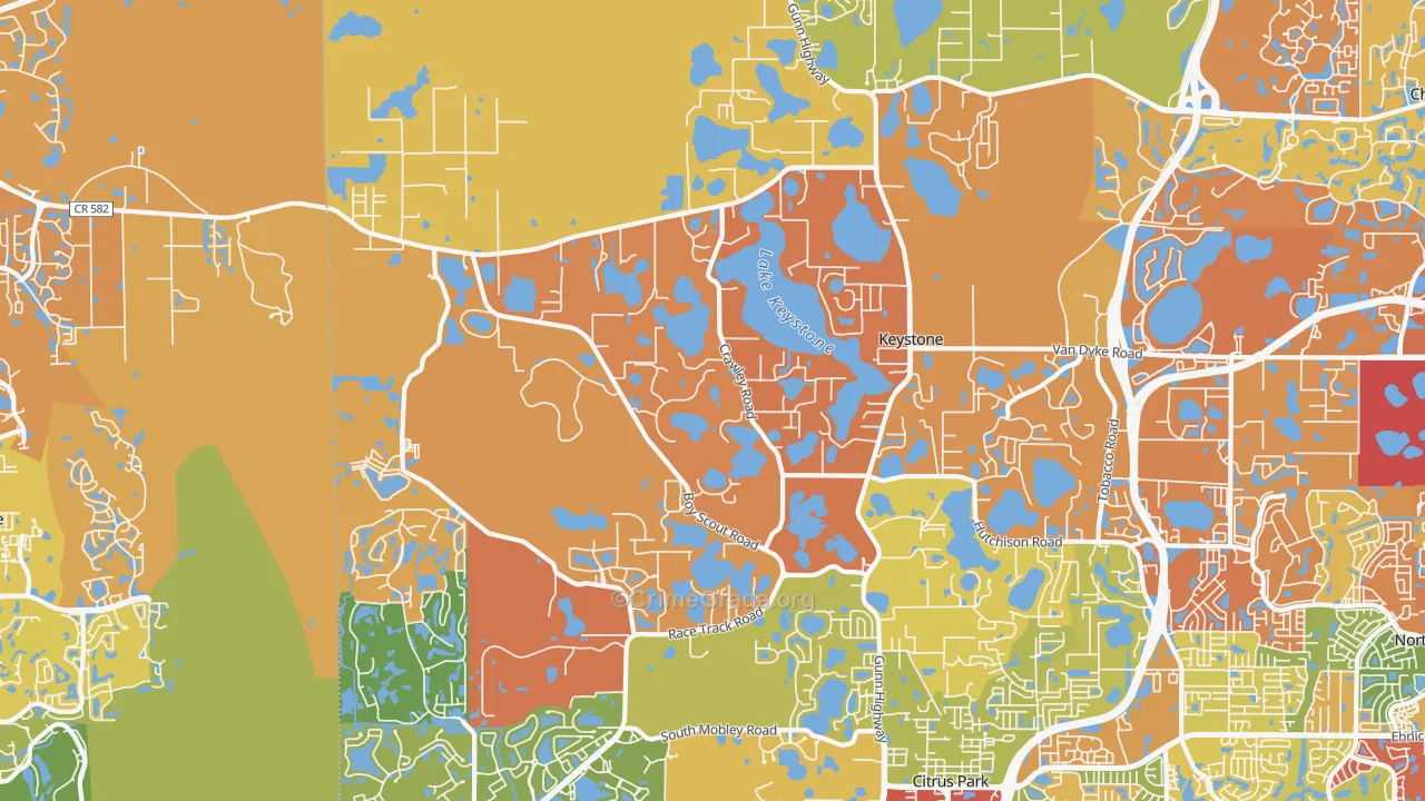 Keystone, FL Map of Vandalism Rates