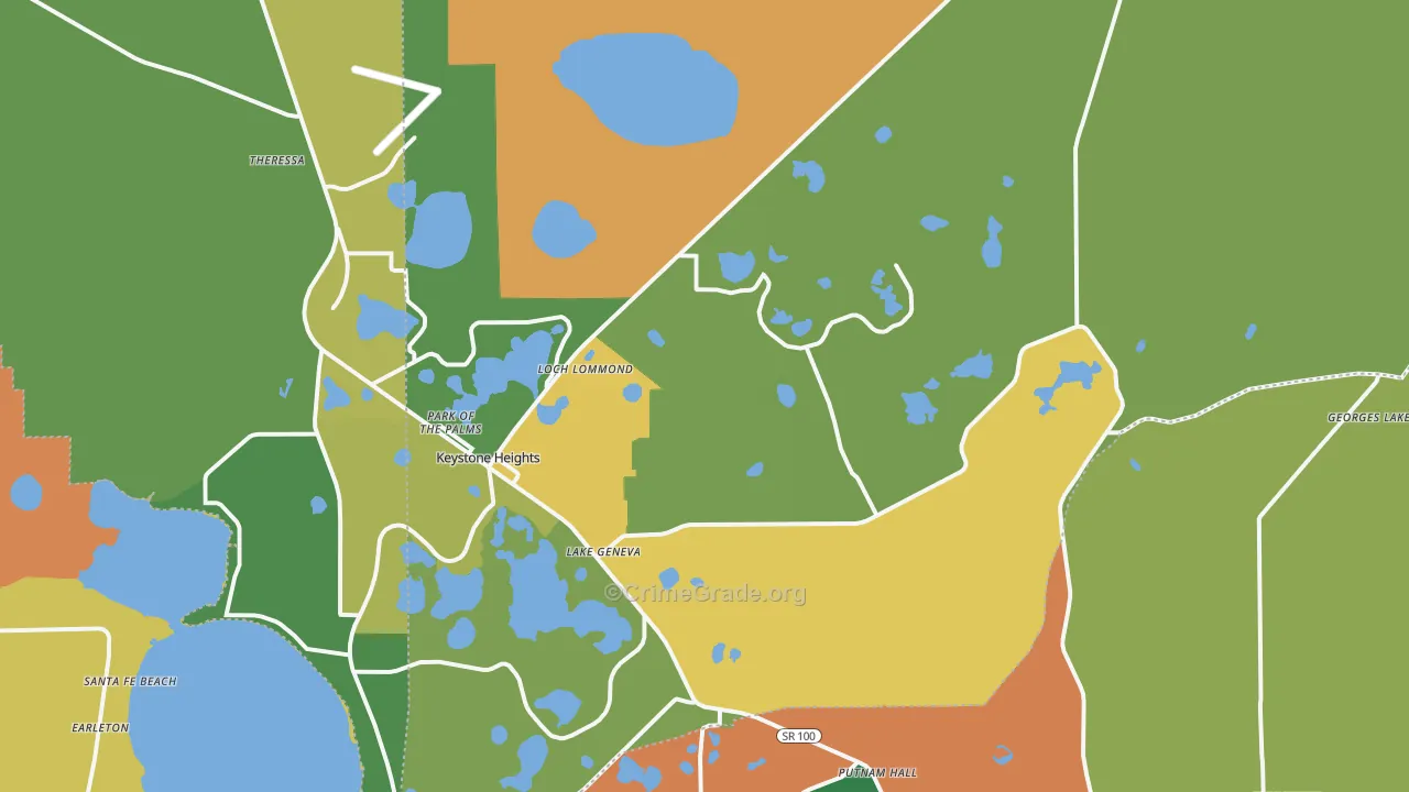 Keystone Heights, FL Map of Vandalism Rates