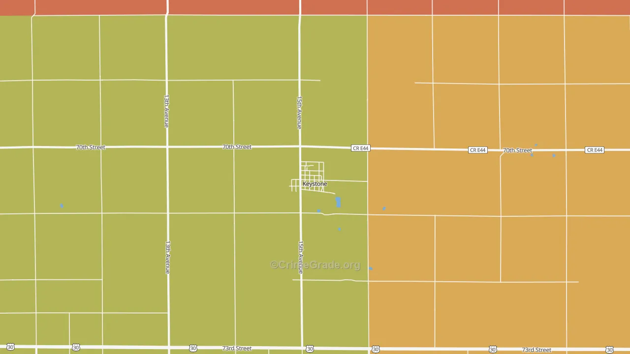 Keystone, IA Map of Vandalism Rates