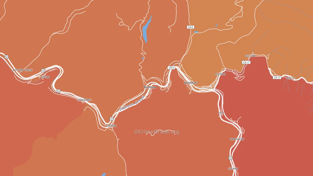 Keystone, WV Map of Vandalism Rates