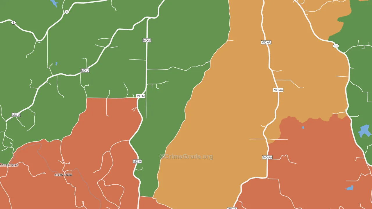 Keysville, MO Map of Vandalism Rates