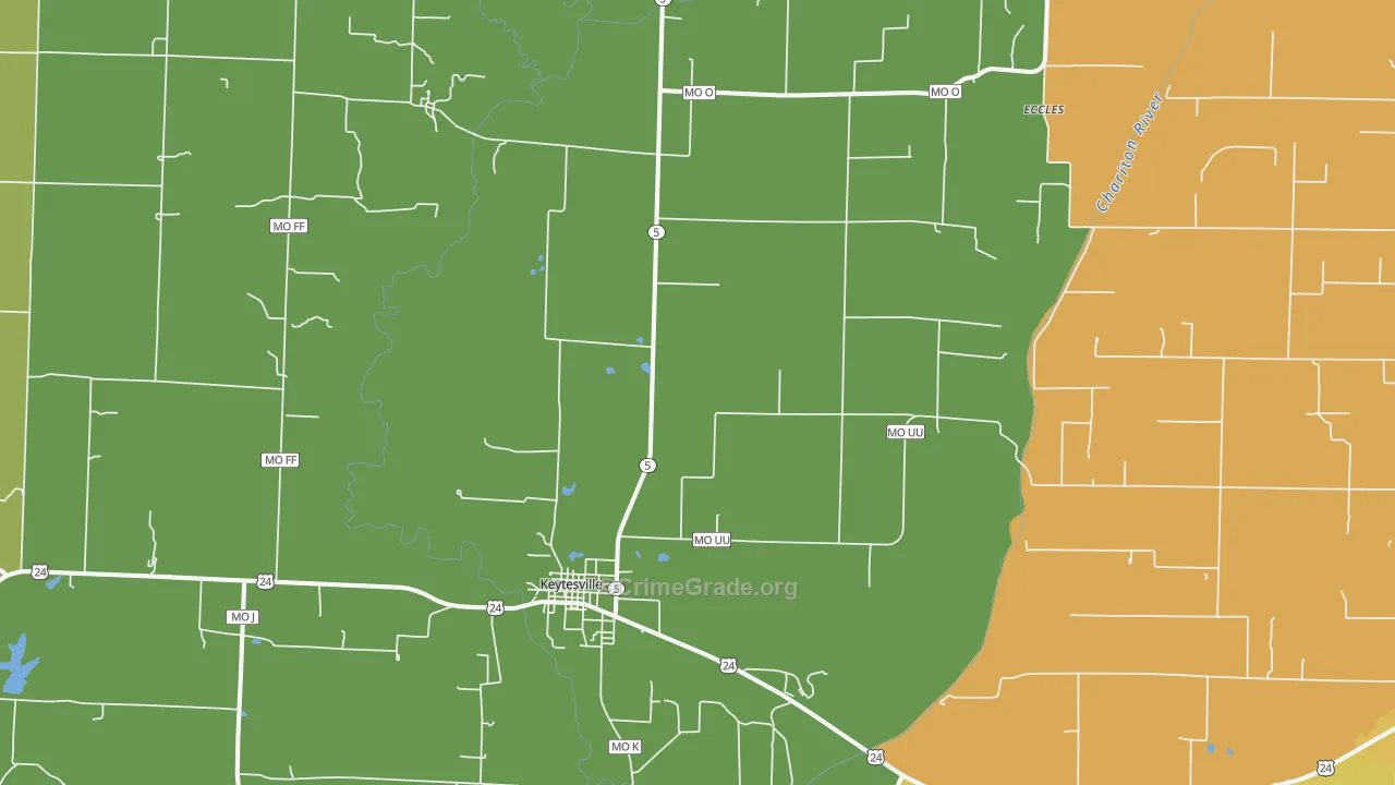 Keytesville, MO Map of Vandalism Rates