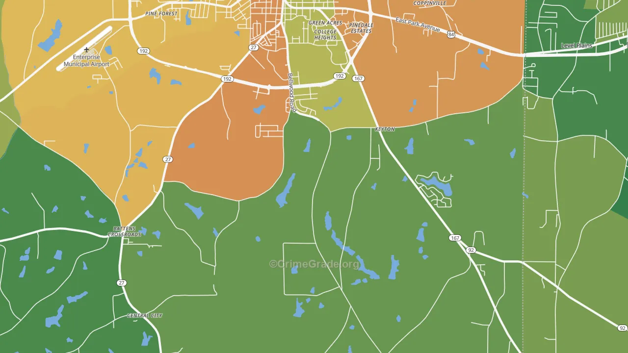 Keyton, AL Map of Vandalism Rates