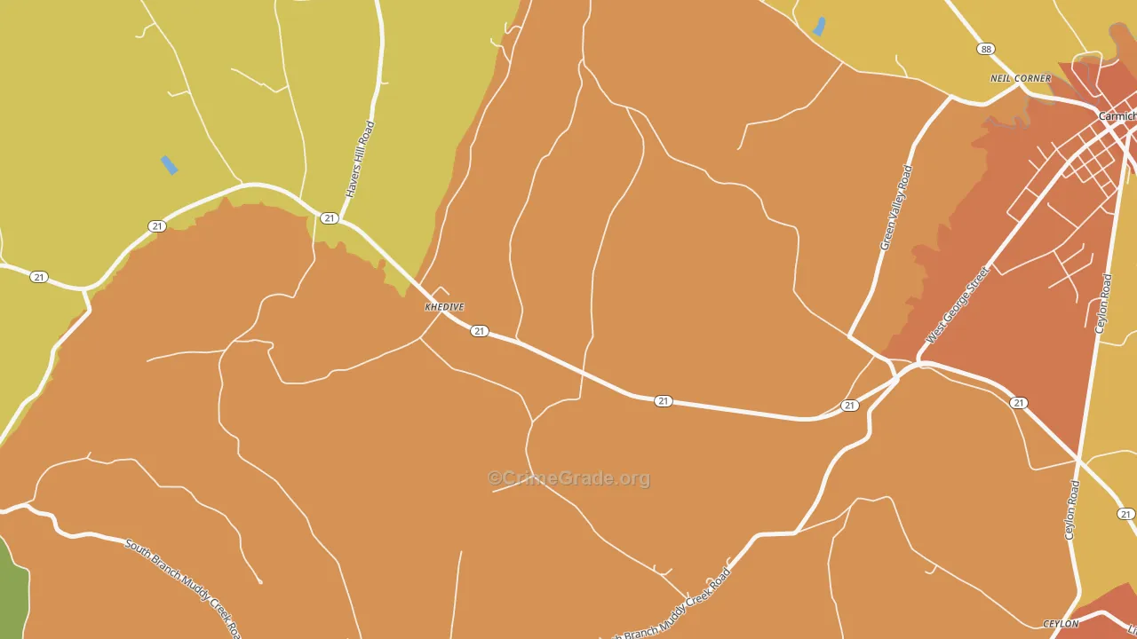 Khedive, PA Map of Vandalism Rates