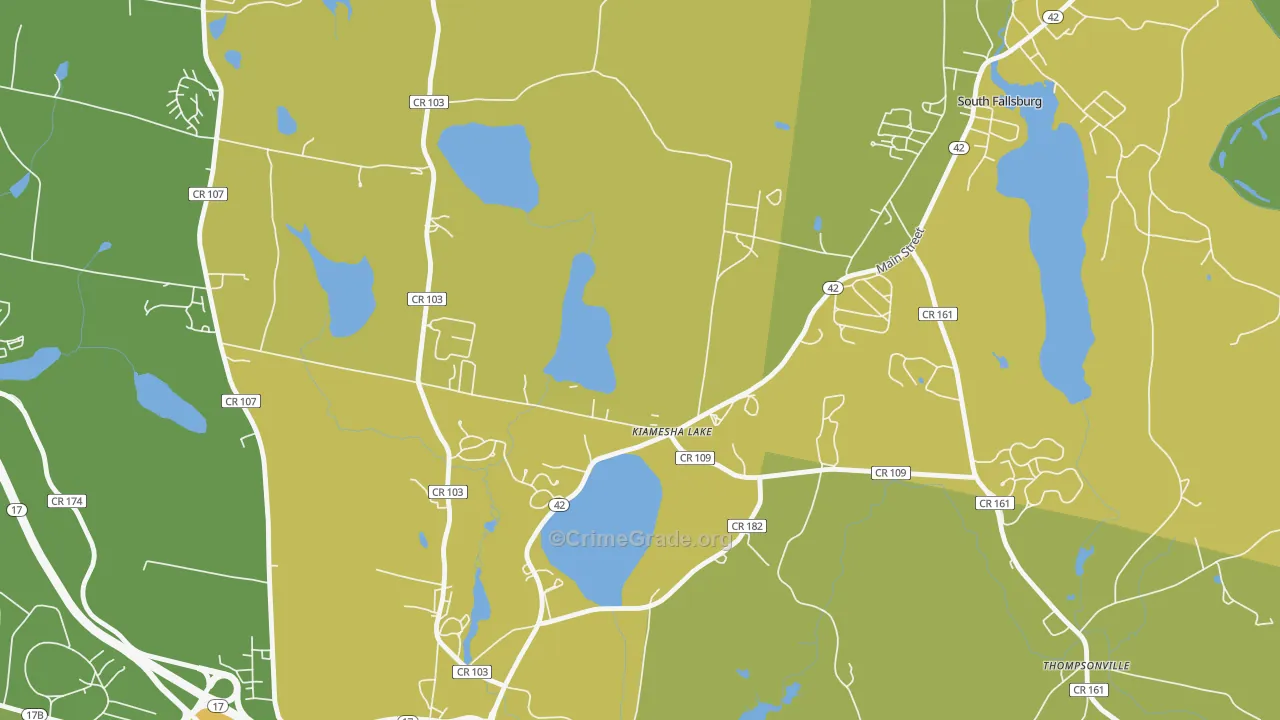 Kiamesha Lake, NY Map of Vandalism Rates