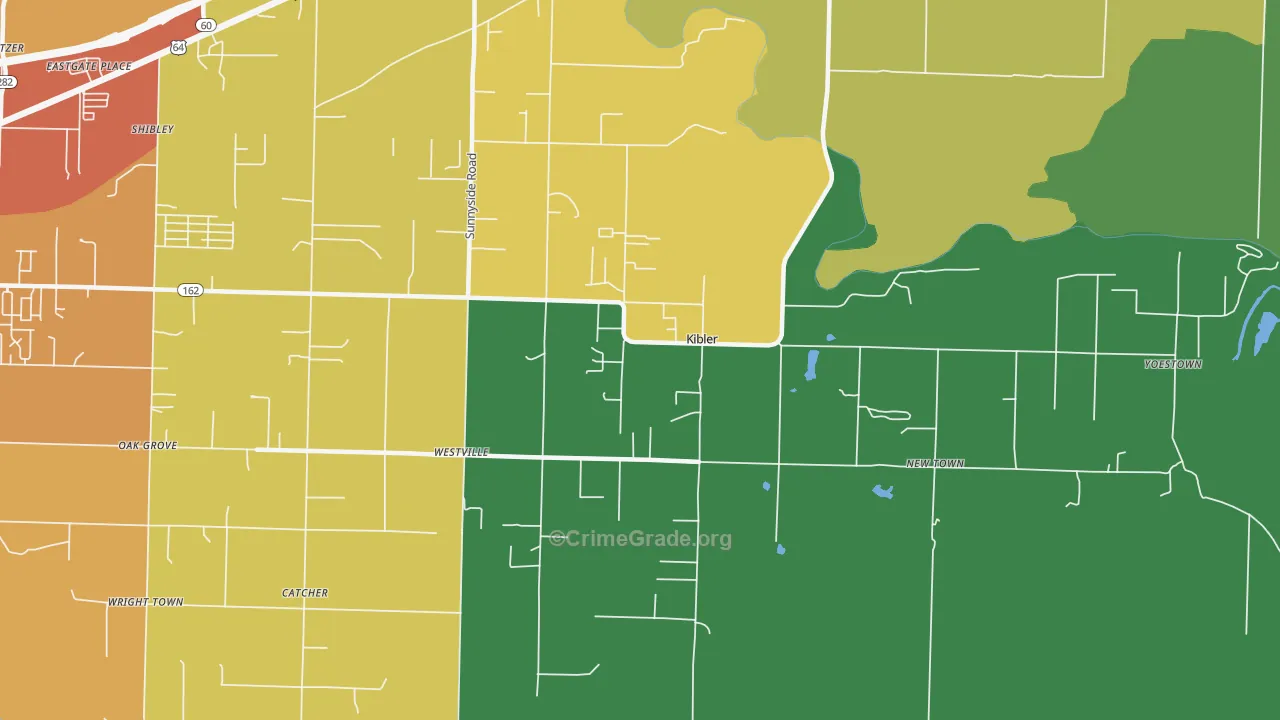 Kibler, AR Map of Vandalism Rates