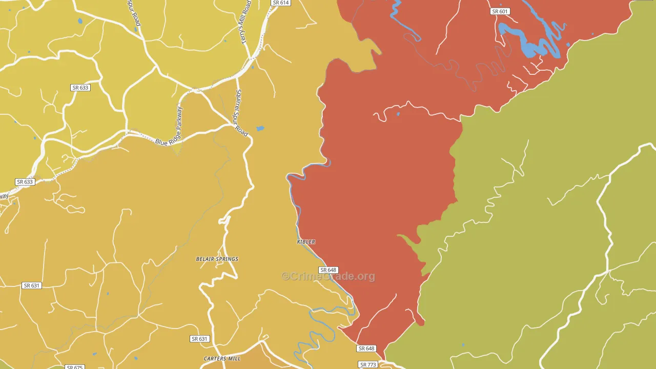 Kibler, VA Map of Vandalism Rates