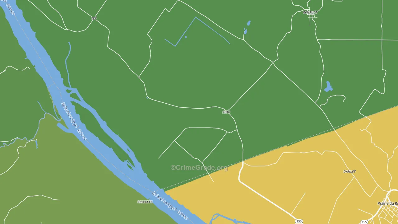 Kidd, IL Map of Vandalism Rates