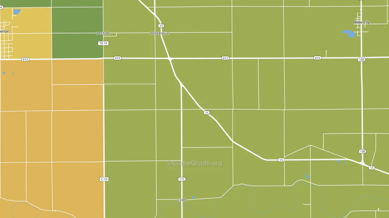Kieferville, OH Map of Vandalism Rates
