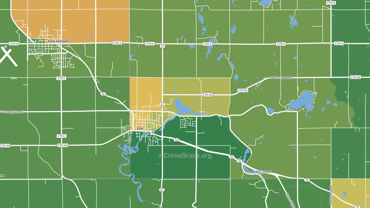 Kiel, WI Map of Vandalism Rates