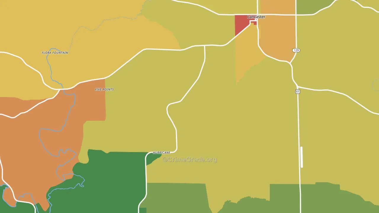 Kieler, WI Map of Vandalism Rates