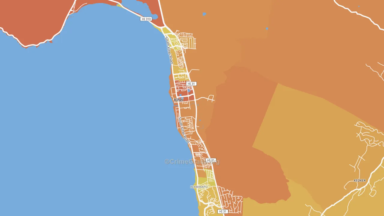 Kihei, HI Map of Vandalism Rates