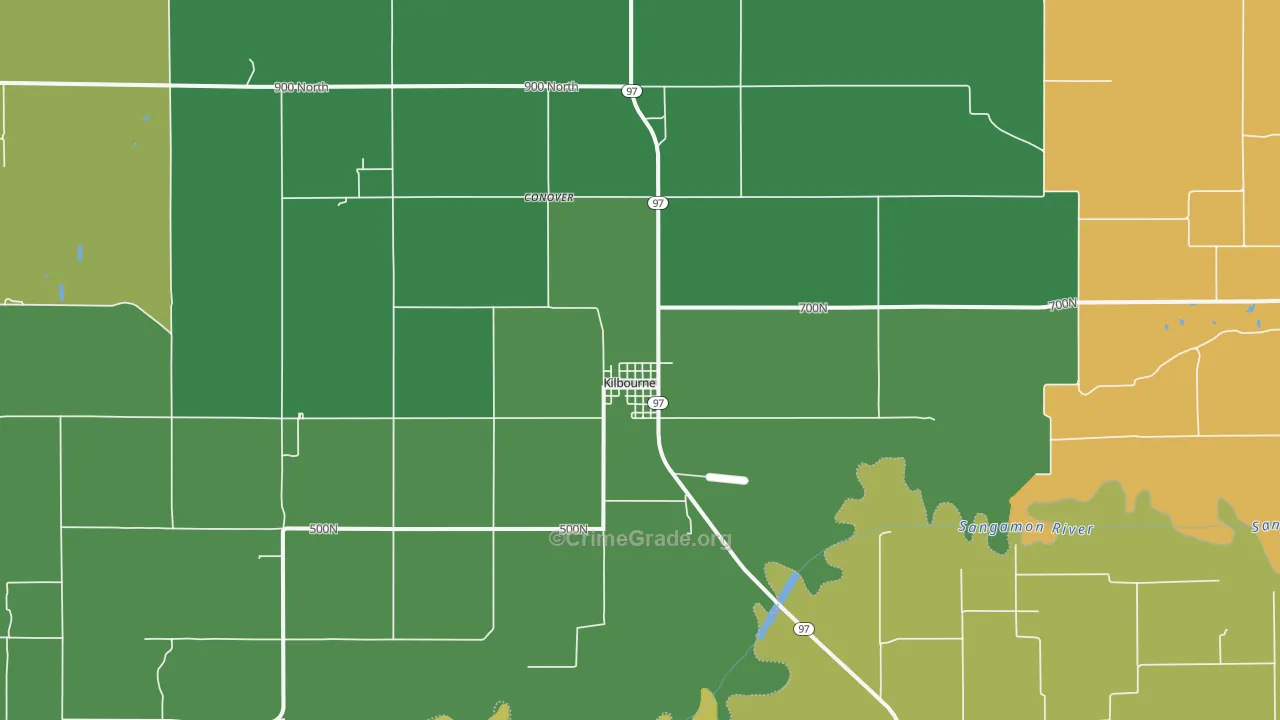 Kilbourne, IL Map of Vandalism Rates