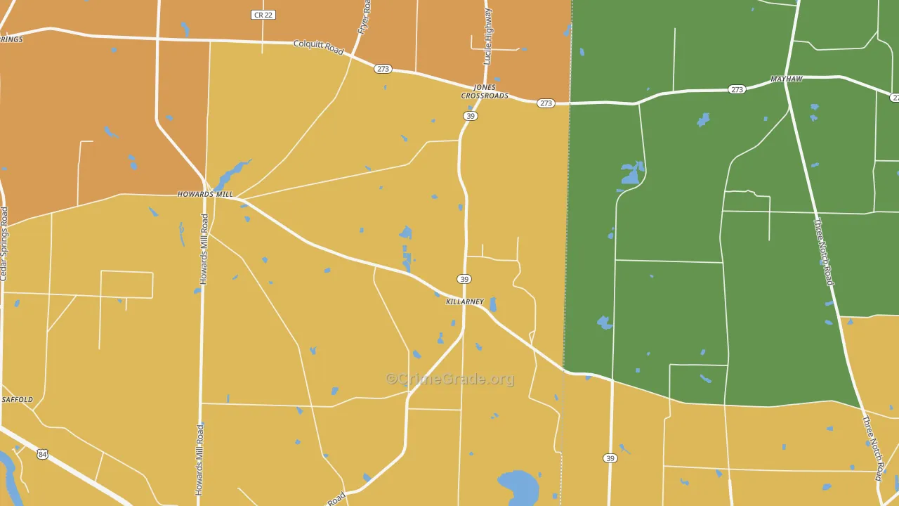 Killarney, GA Map of Vandalism Rates