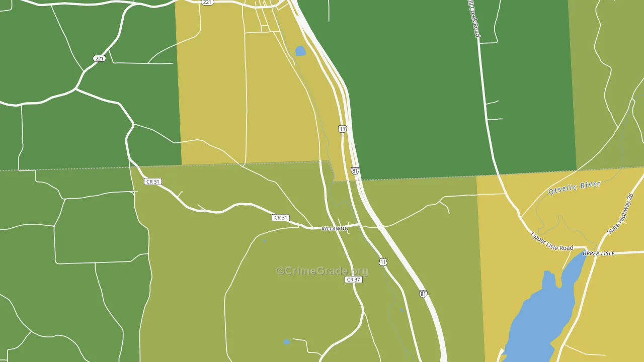 Killawog, NY Map of Vandalism Rates