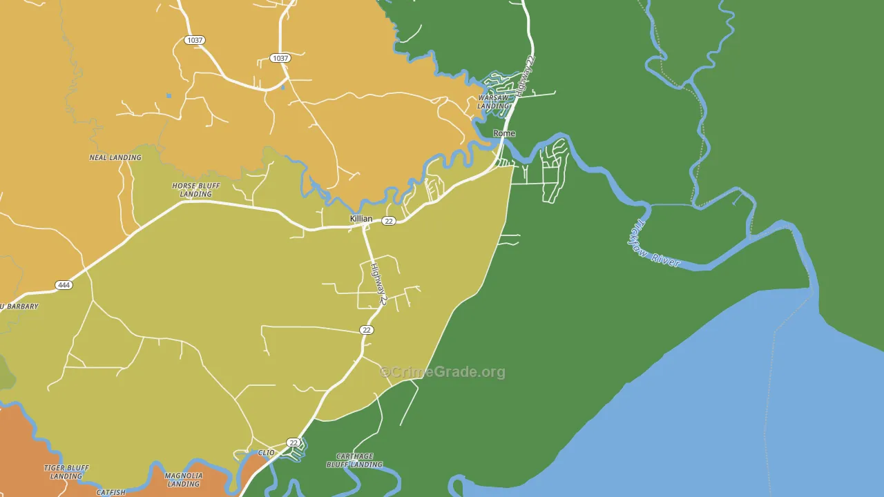 Killian, LA Map of Vandalism Rates
