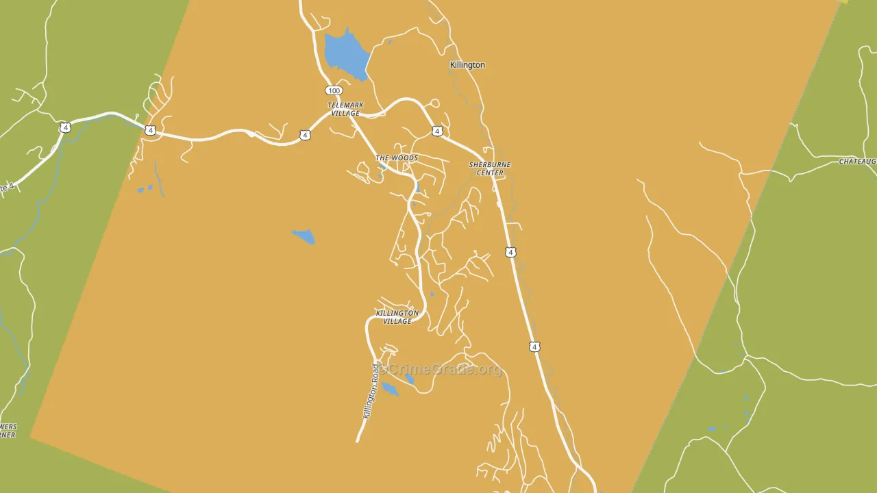 Killington, VT Map of Vandalism Rates