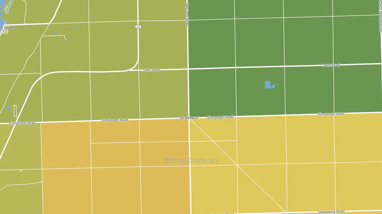 Kilmanagh, MI Map of Vandalism Rates