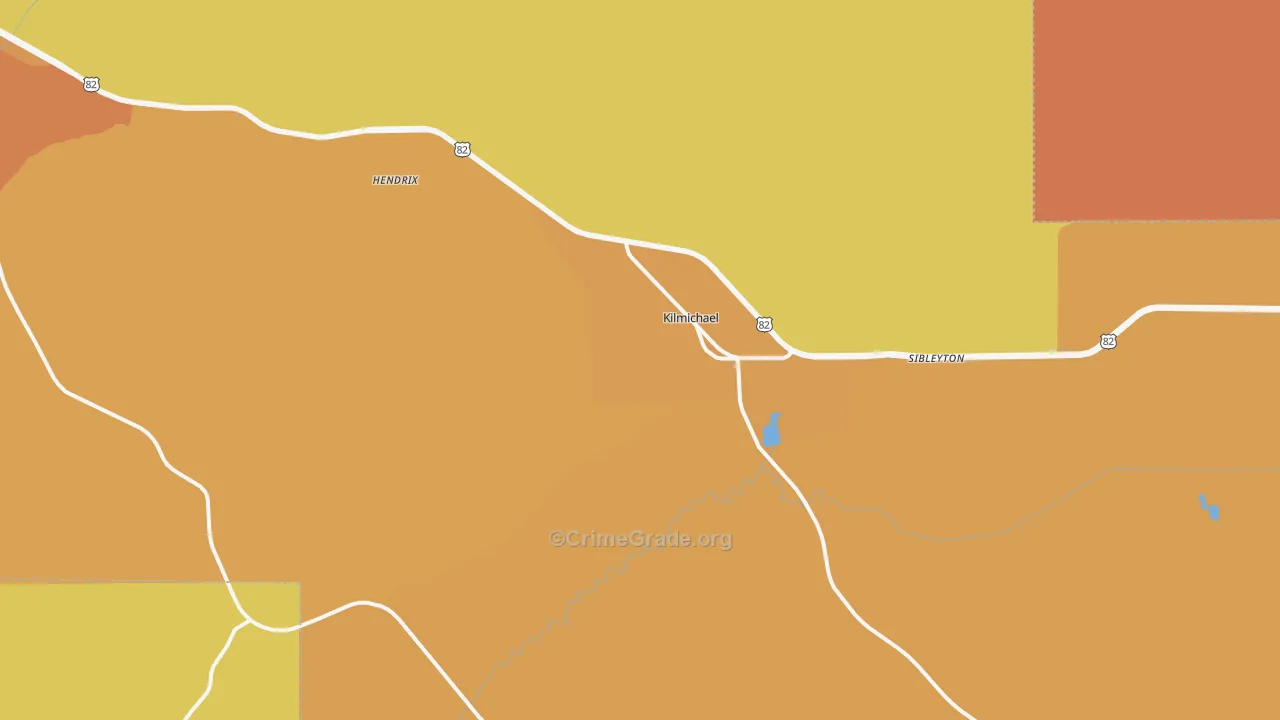 Kilmichael, MS Map of Vandalism Rates