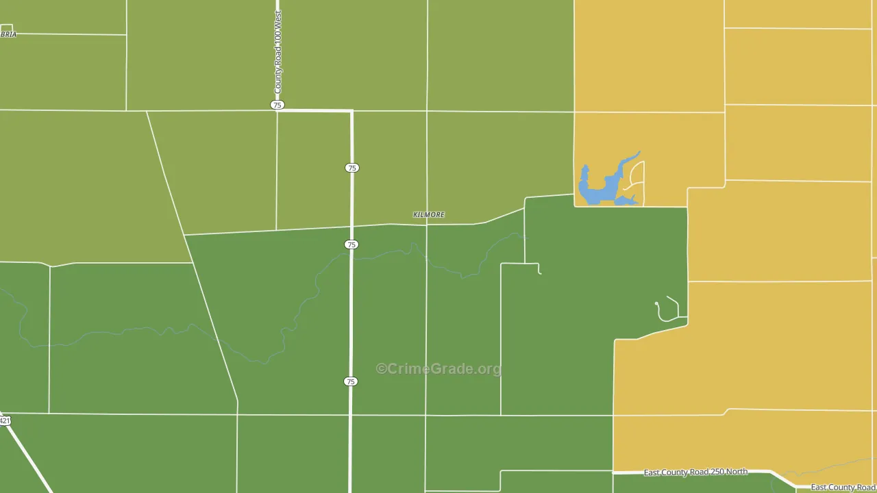 Kilmore, IN Map of Vandalism Rates