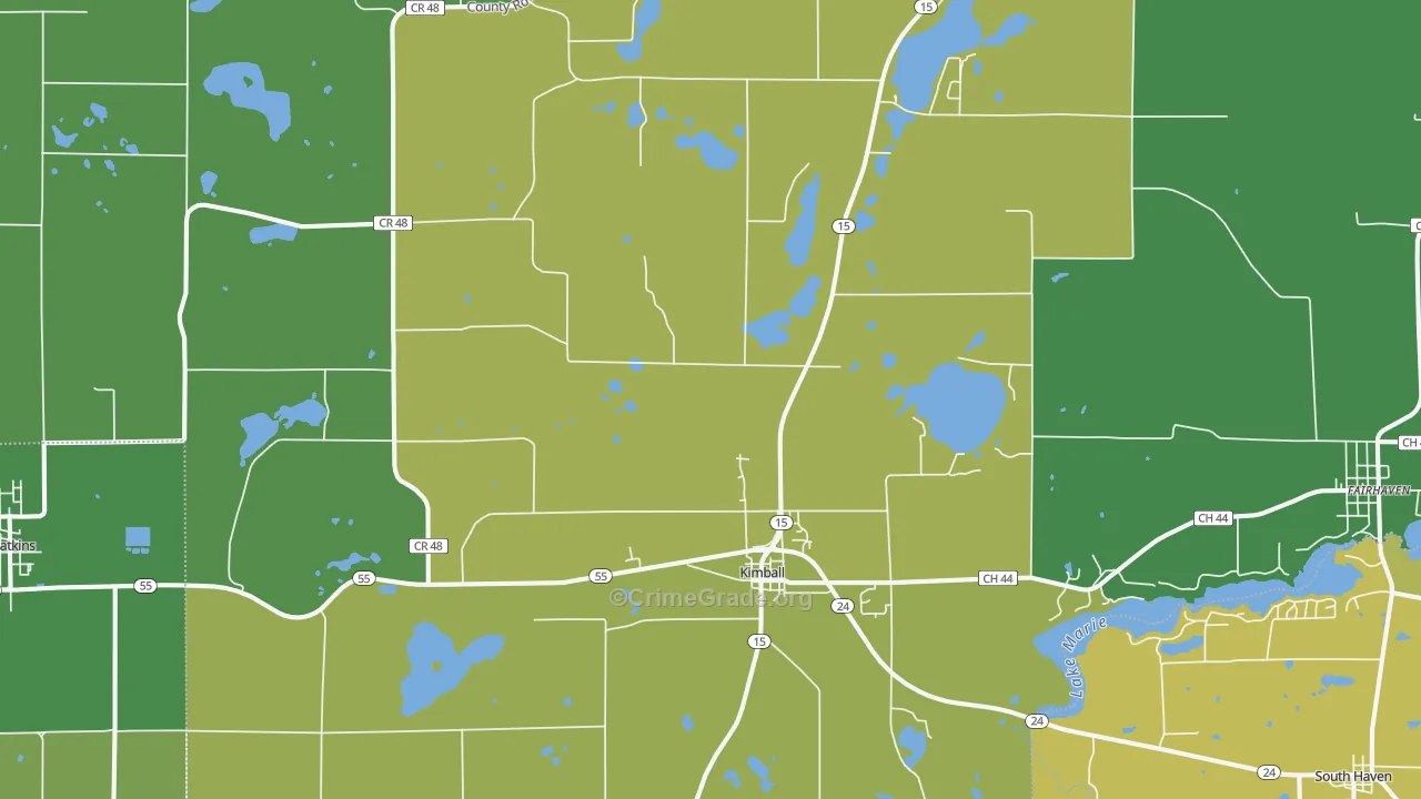 Kimball, MN Map of Vandalism Rates
