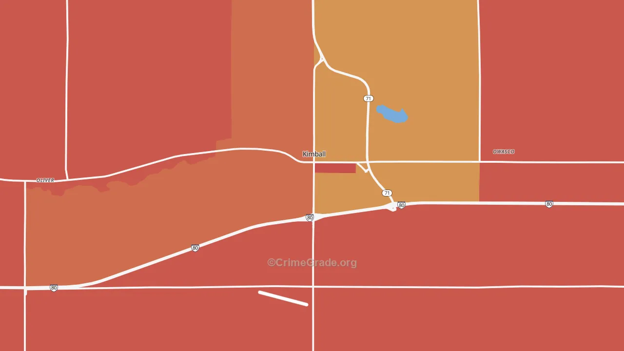 Kimball, NE Map of Vandalism Rates