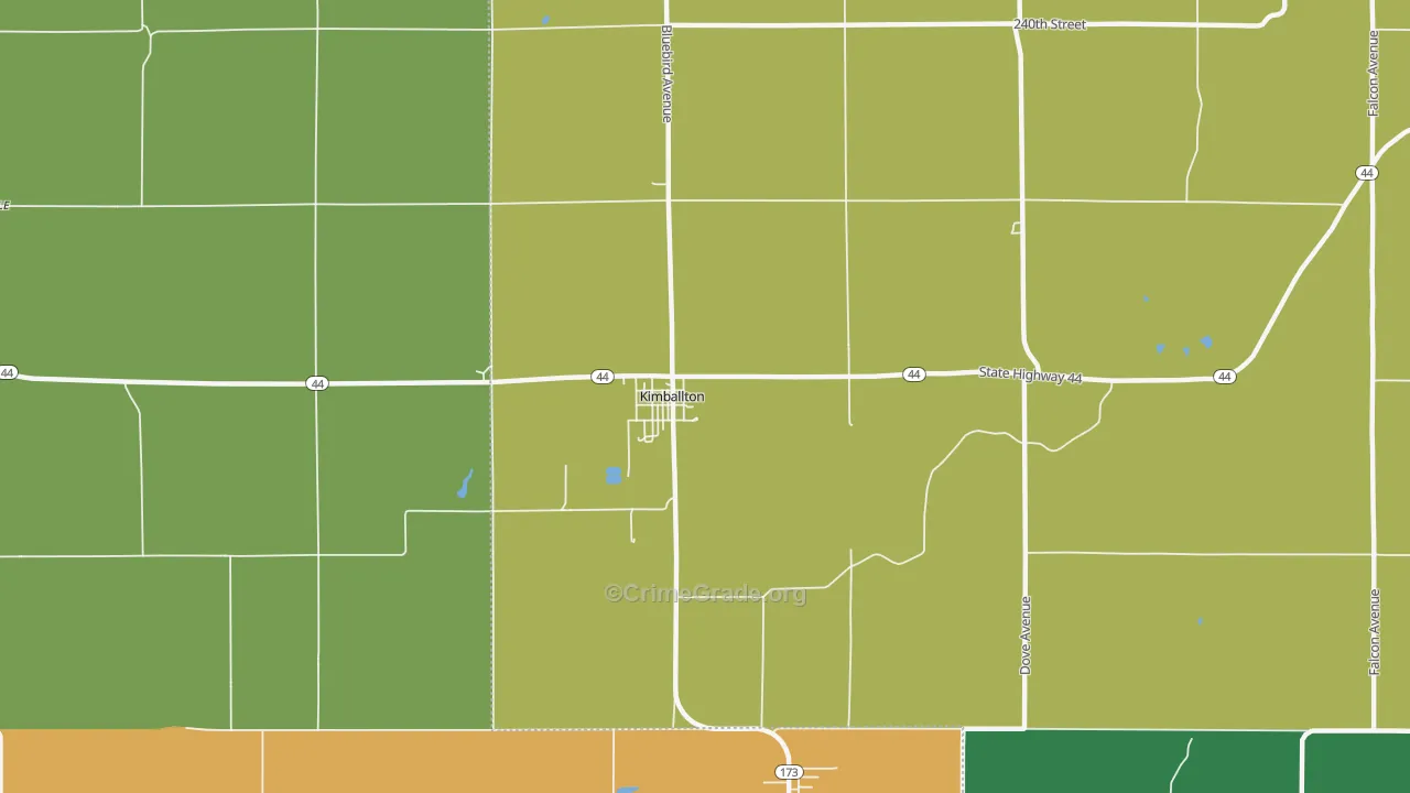 Kimballton, IA Map of Vandalism Rates