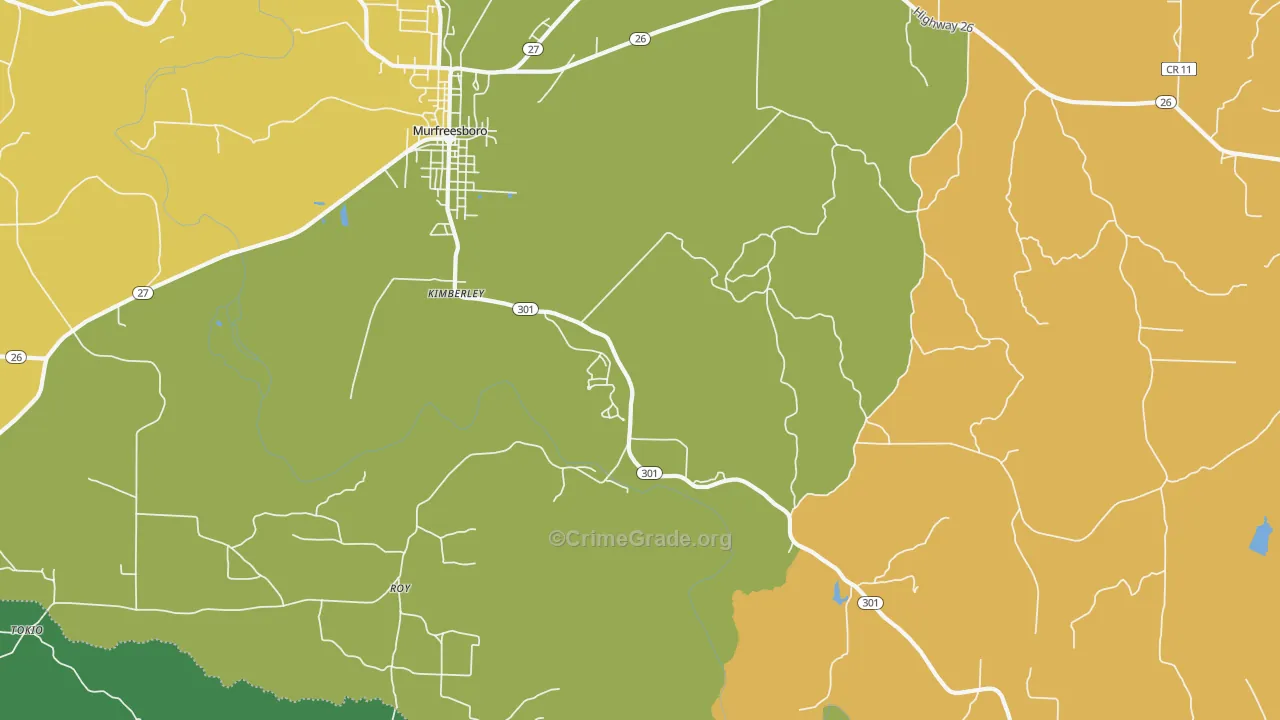 Kimberley, AR Map of Vandalism Rates