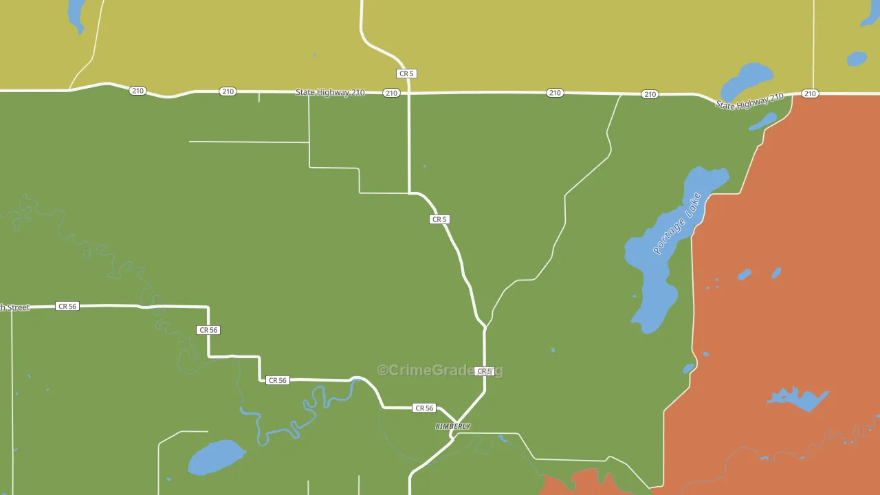 Kimberly, MN Map of Vandalism Rates