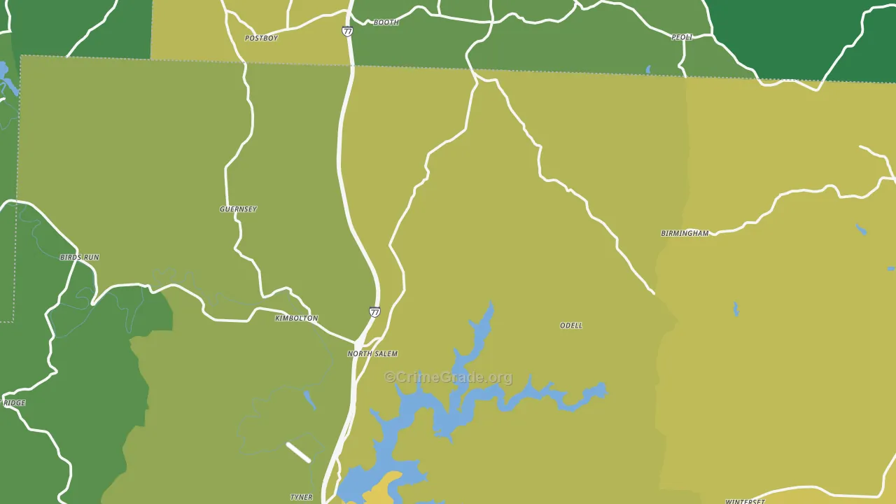 Kimbolton, OH Map of Vandalism Rates