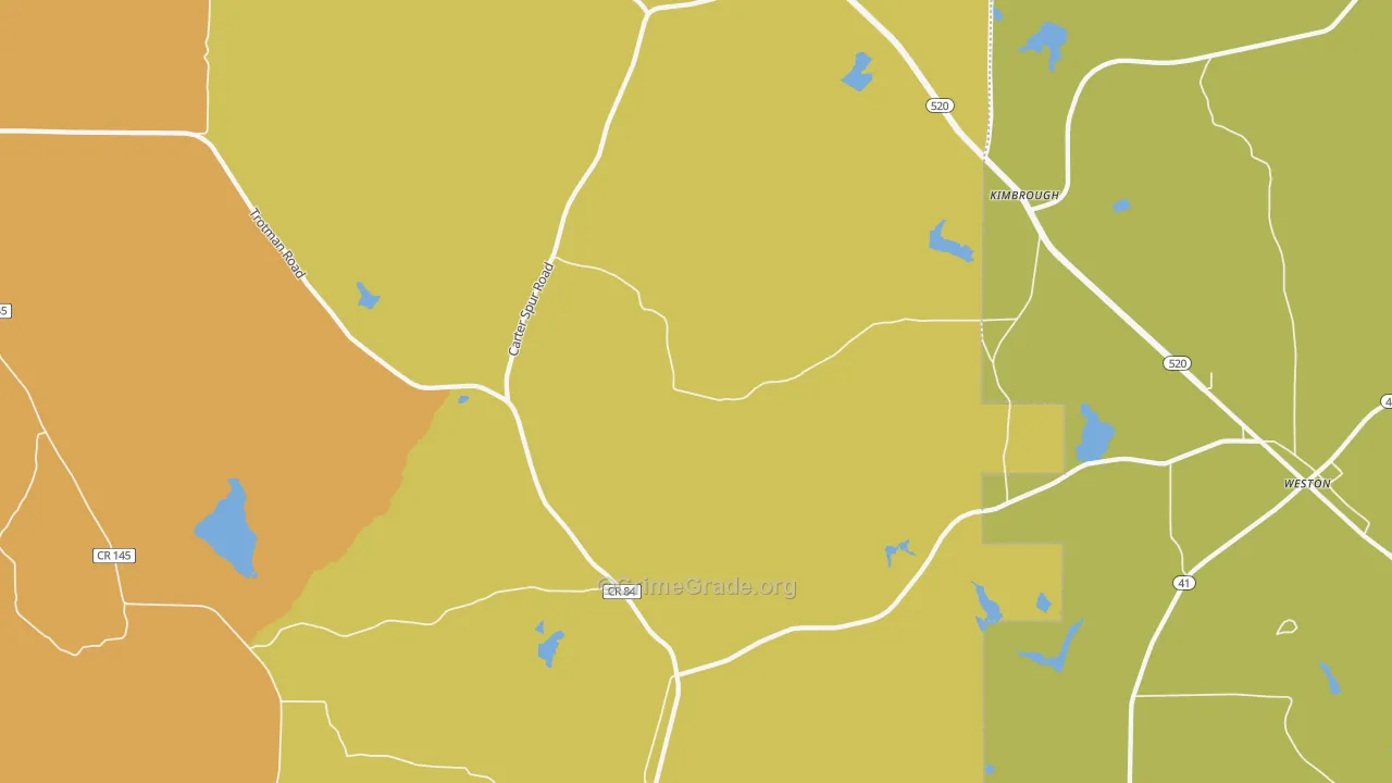 Kimbrough, GA Map of Vandalism Rates