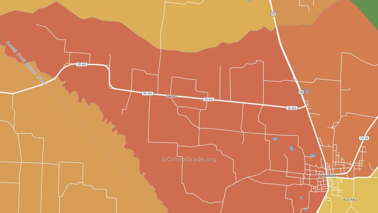 Kimery, TN Map of Vandalism Rates