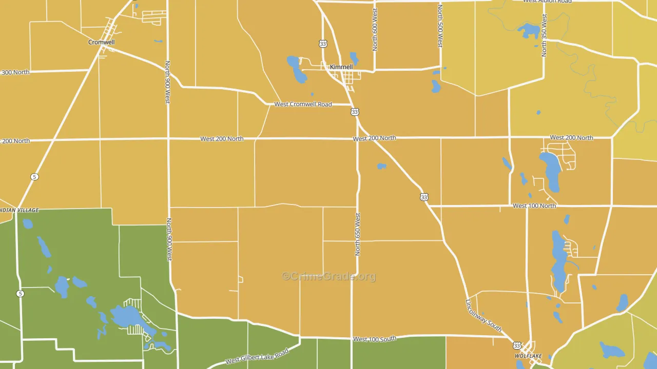 Kimmell, IN Map of Vandalism Rates